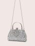 Small Box Bag Rhinestone Decor Chain Strap