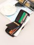 Colorblock Small Wallet Letter Embossed Detail