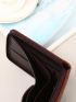 Colorblock Small Wallet Letter Embossed Detail