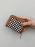 Houndstooth Pattern Small Wallet Zipper Around