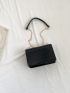 Mini Square Bag Crocodile Embossed Heart Decor PU