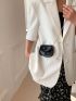 Mini Saddle Bag Snakeskin Print Flap Chain Strap