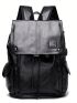 Letter Patch Decor Flap Backpack Medium Black
