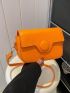 Minimalist Square Bag Mini Flap Neon Orange