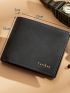 Letter Graphic Small Wallet Bifold Black