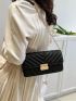 Chevron Square Bag Flap Small Black