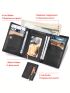 Slim Wallet For Men RFID Original Genuine Leather Trifold Card Holder Small Luxury Male Clutch