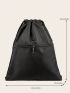 Minimalist Drawstring Backpack Medium Black