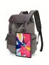 Colorblock Flap Backpack Medium Buckle Decor