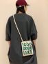 New Mini Letter Pattern Canvas Bag Mobile Phone Bag Diagonal Shoulder Bag