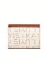 Letter Pattern Small Wallet Metal Decor Credit Card Holder For Daily