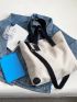 Large Shopper Bag Casual Two Tone
