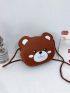 Cute Small Crossbody Bear Bag Bear Shape Messenger Bag Pu Sling Bag Shoulder Bag