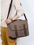 Men Briefcase Canvas 14 Inch Laptop Bag Portable Messenger Bag For Men