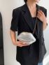 Lip Design Novelty Bag Zipper Chain Metallic PU Funky