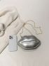 Lip Design Novelty Bag Zipper Chain Metallic PU Funky