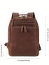 Vintage Genuine Leather Backpack For Men 15.6 Inch Laptop Camping Bag Large Capacity School Business Daypack