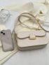 White Square Bag Flap PU Elegant