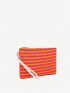 Colorblock Straw Bag Striped Pattern