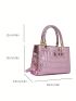 Mini Square Bag Crocodile Embossed Metallic PU Funky