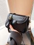 Mini Flap Square Bag Solid Black Minimalist
