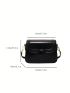 Mini Flap Square Bag Solid Black Minimalist
