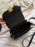 Mini Flap Square Bag Solid Black Minimalist