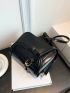 Mini Flap Square Bag Solid Black Minimalist