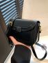 Mini Flap Square Bag Solid Black Minimalist