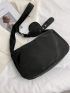Black Hobo Bag Minimalist With Coin Purse For Daily