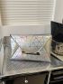 Medium Envelope Bag Geometric Pattern Contrast Binding PU