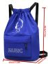 Blue Drawstring Backpack Letter & Figure Graphic Zipper Sports Bag Aesthetic