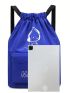 Blue Drawstring Backpack Letter & Figure Graphic Zipper Sports Bag Aesthetic