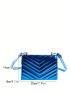 Mini Flap Square Bag Quilted Pattern Metallic Funky