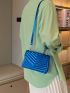 Mini Flap Square Bag Quilted Pattern Metallic Funky