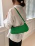 Medium Baguette Bag Embossed Detail Green