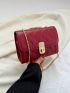 Mini Flap Square Bag Quilted Pattern Turn Lock