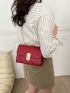 Mini Flap Square Bag Quilted Pattern Turn Lock