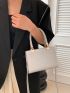 Mini Square Bag Embossed Detail Braided Handle