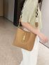 Minimalist Hobo Bag Medium Twist Lock Khaki
