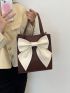 Minimalist Square Bag Bow Decor Small