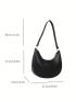 Minimalist Hobo Bag Small Zipper Black