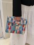 Geometric Pattern Envelope Bag Small Flap