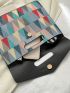 Geometric Pattern Envelope Bag Small Flap
