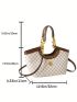 Geometric Pattern Satchel Bag Double Handle, Clear Bag