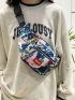 Letter Patch Decor Fanny Pack Medium Zipper