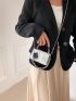 Mini Square Bag Crocodile Embossed Chain Strap