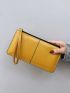 Solid Color Long Wallet, Evening Handbag For Phone, Women's Zipper Purse With Multi Card Slots