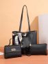 3pcs Bag Sets Tote Satchel Wristlet Bag, Best Work Bag For Women