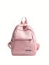 Mini Fashion Backpack Letter Patch Decor